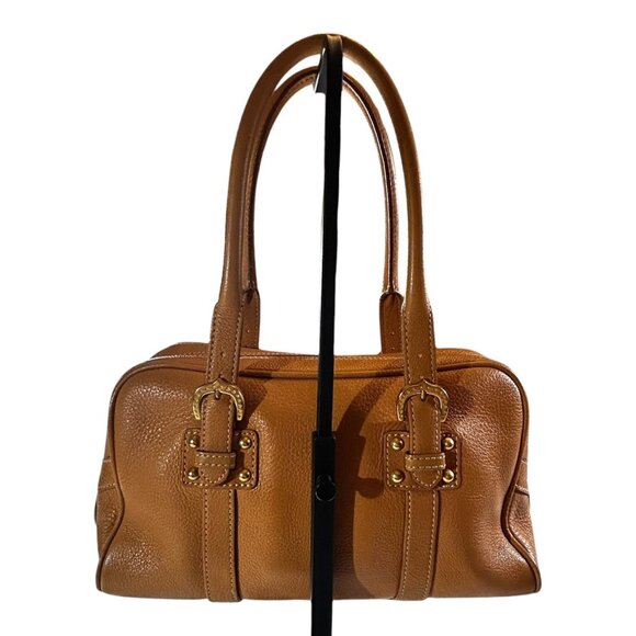 Y2K Vintage Dooney & Bourke Marchesa Cognac Pebble Leather Satchel Shoulder Bag - Picture 6 of 13